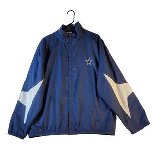 Dallas‎ Cowboys Authentic Apparel Mens Windbreaker Jacket Navy Blue Size Large